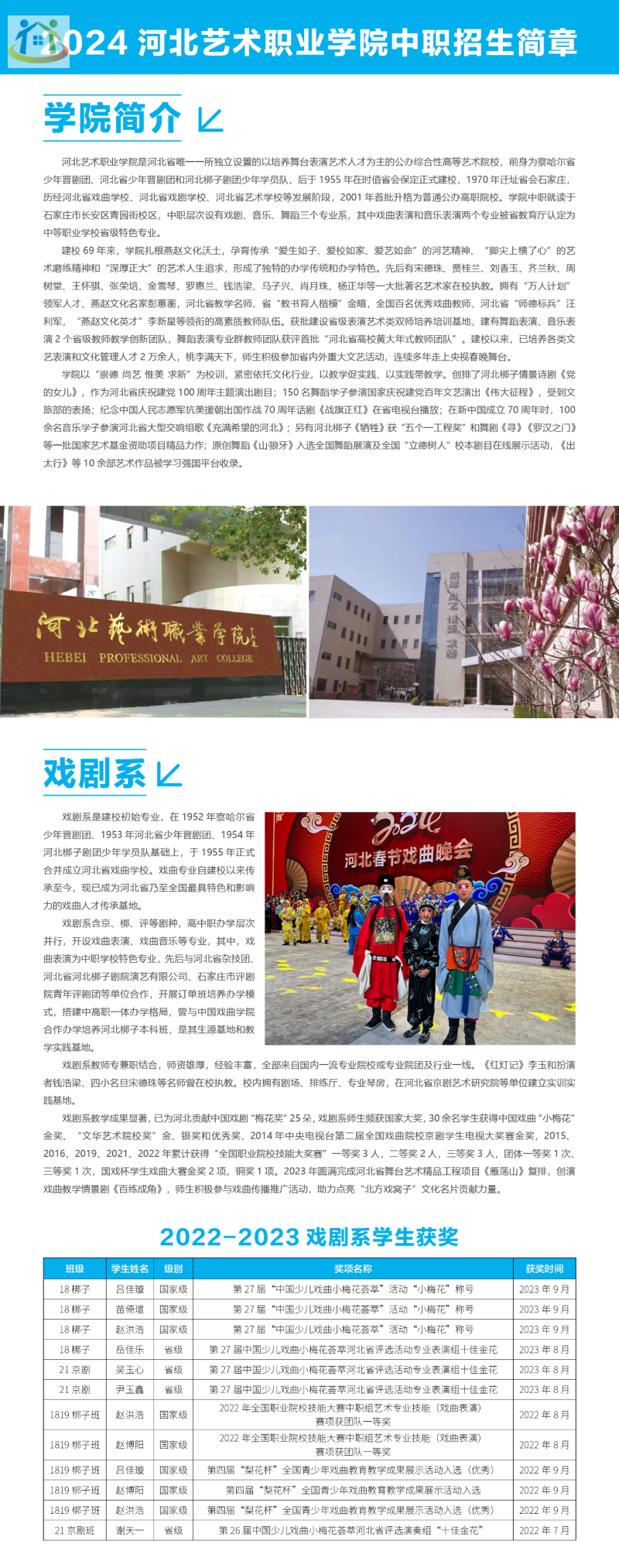 河北艺术职业学院2024年中职招生简章