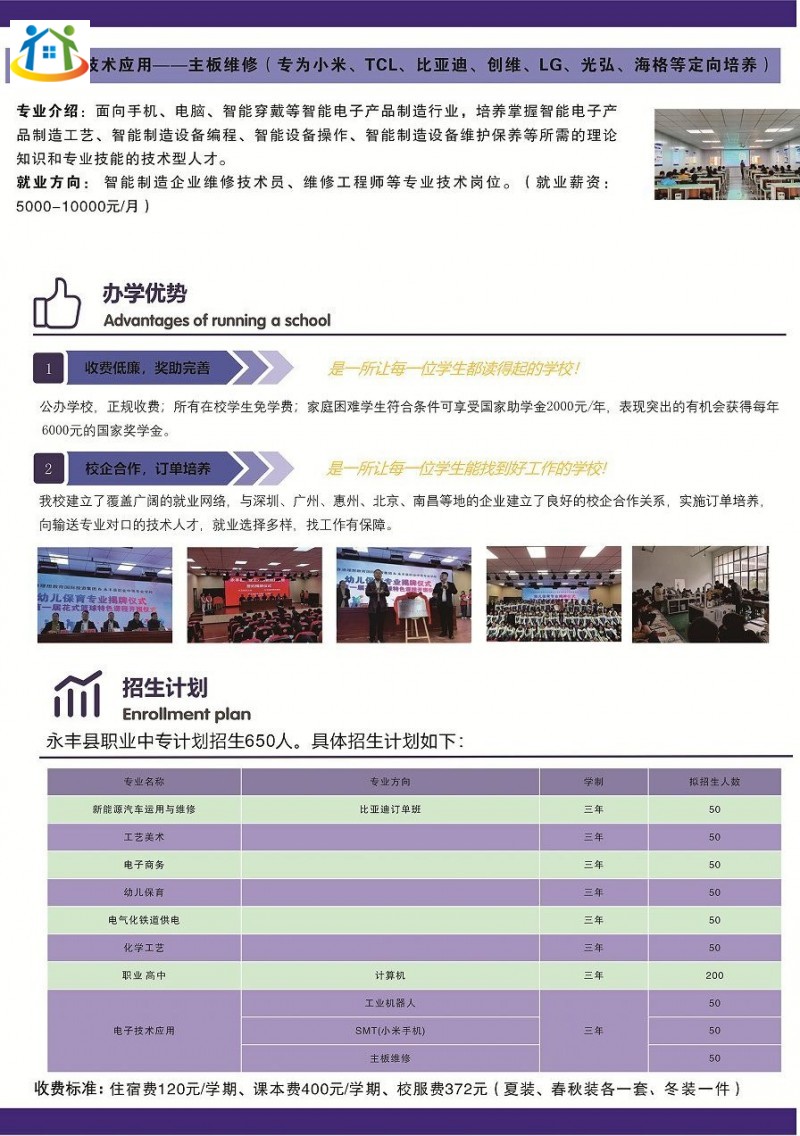 2022年永丰县职业中等专业学校秋季学期招生简章