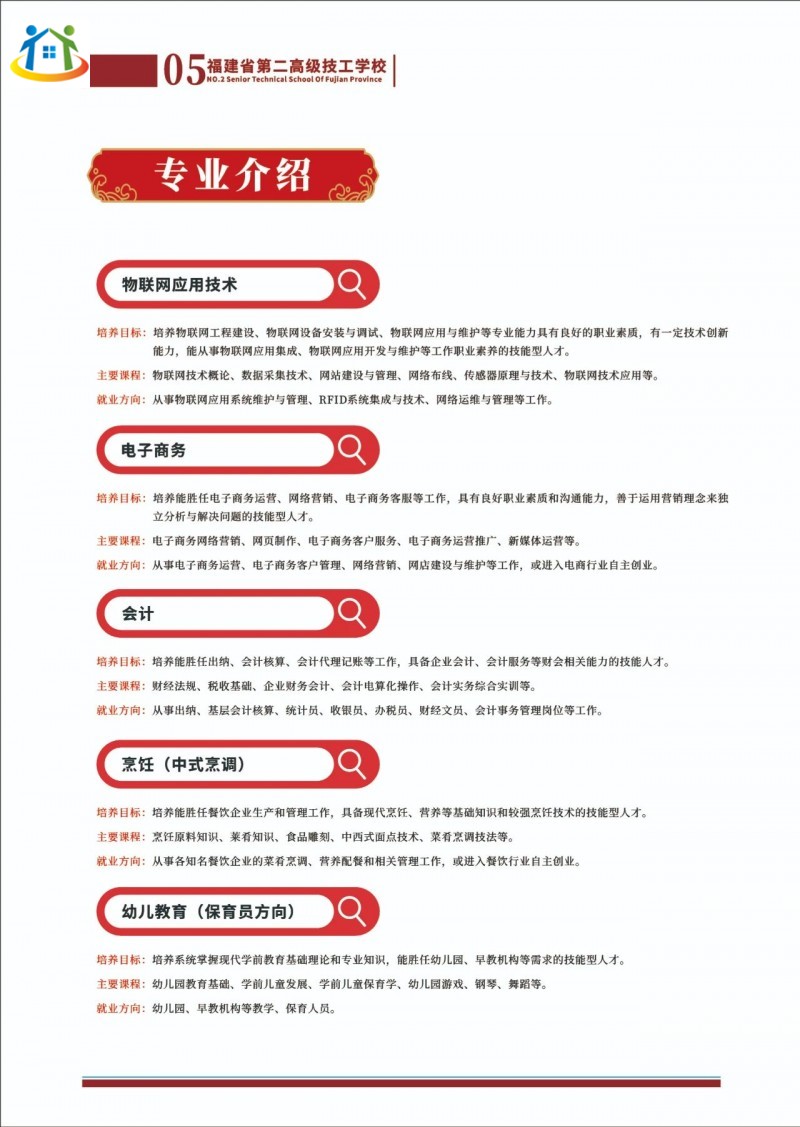 福建省第二高级技工学校专业介绍