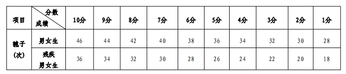 踢毽子评分标准表