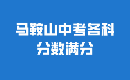 马鞍山中考各科分数满分