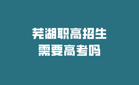 芜湖职高招生