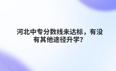 河北中专分数线未达标，有没有其他途径升学？