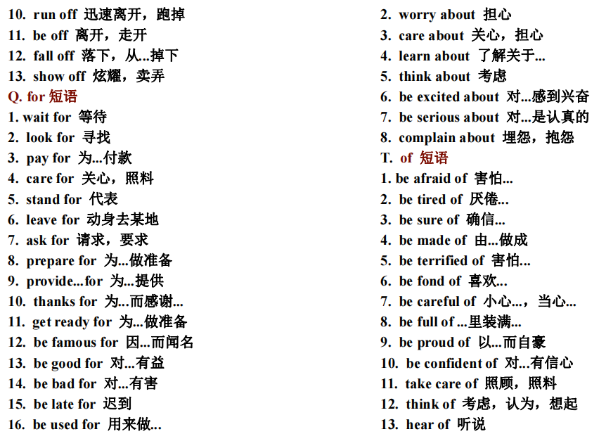 中考必备英语词汇