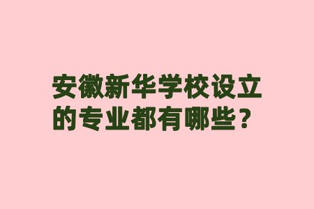 安徽新华学校设立的专业都有哪些?