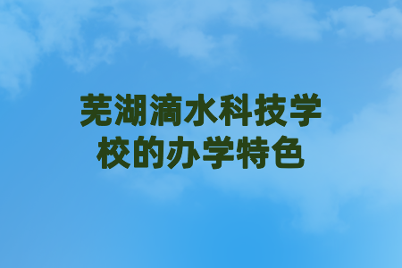 芜湖滴水科技学校的办学特色