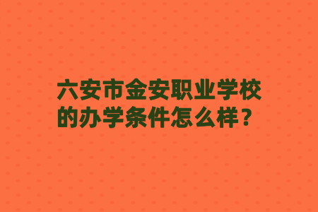六安市金安职业学校的办学条件怎么样?