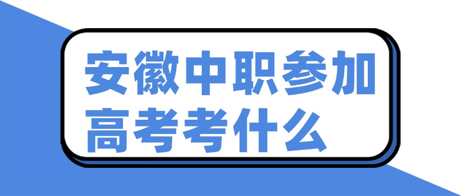 安徽中职参加高考考什么