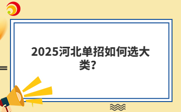 2025河北单招如何选大类？