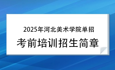 2025年河北美术学院单招培训招生简章！