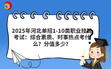 2025年河北单招1-10类职业技能考试：综合素质、时事热点考什么？分值多少？
