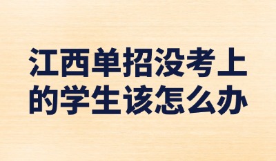 江西单招没考上怎么办