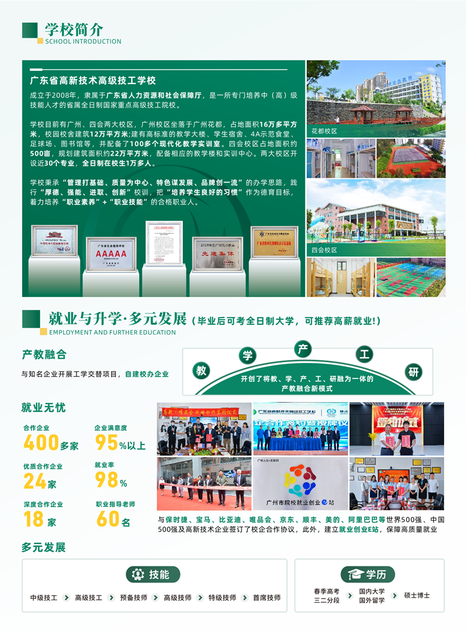 2026年广东省高新技术高级技工学校春季招生2