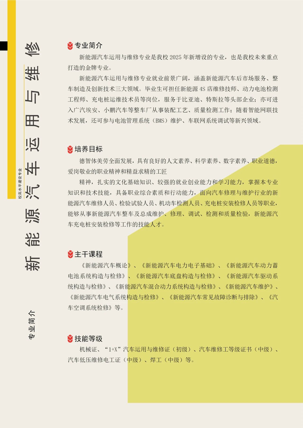 均安职业技术学校专业介绍新能源汽车运用与维修1