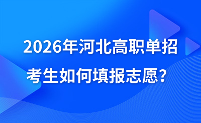 2026年河北高职单招考生如何填报志愿？