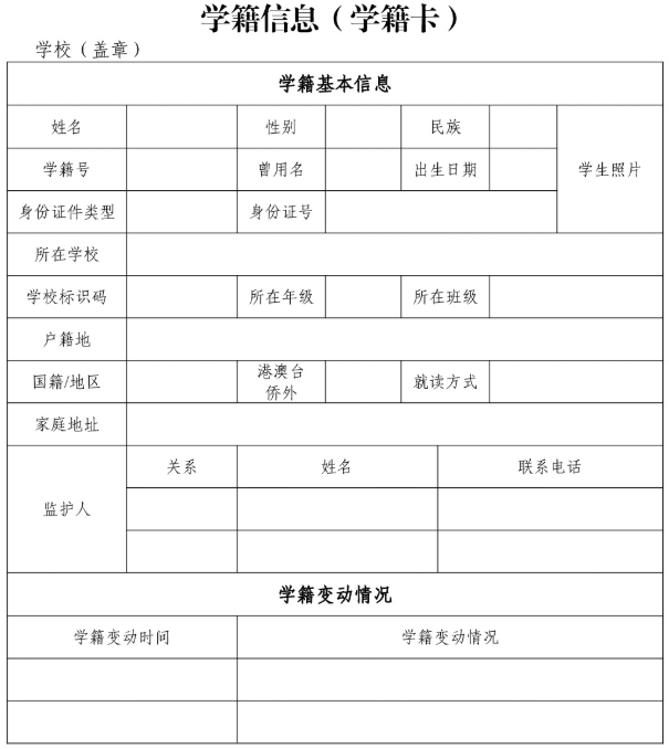 2026年湛江中考学籍信息(学籍卡)